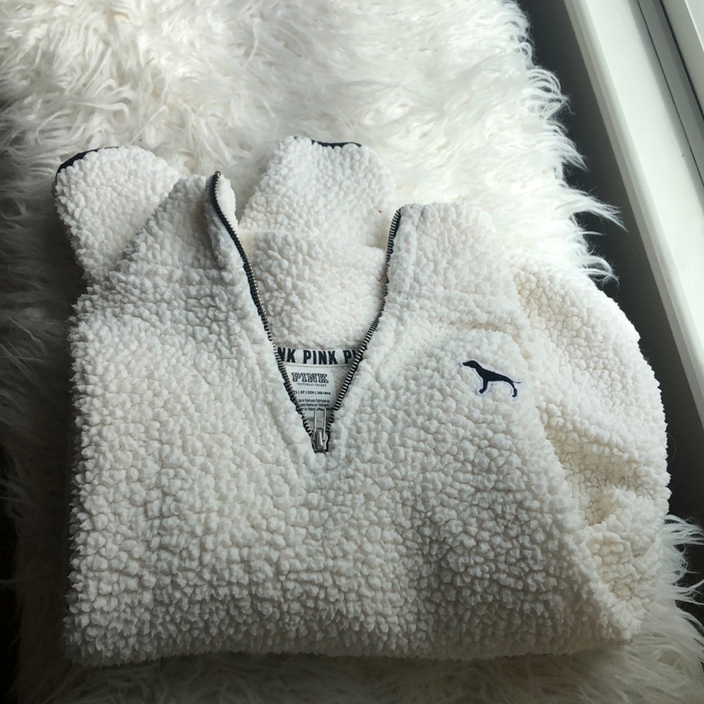 PINK white fleece
